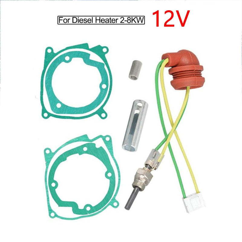7Pcs/set 2KW-8KW Heater Plug Service Kit Car Air Diesel Gasket Ceramic Glow Plug Kit For Diesel Heater Eberspacher Espar Airtronic Heater D2 D4 D4S 252069011300 and Other Aerial Parking heaters