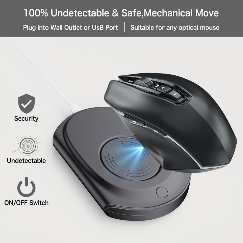 Mouse Jiggler, Ultra Slim, 20dB Quiet & Noiseless, Undetectable Mouse Mover Simulates Realistic Movement, Driver-Free Shaker for Keeping The PC Active and Secure