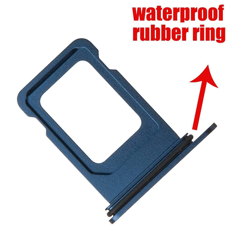 SIM Card Tray Holder Slot Replacement for iPhone 12 Pro and iPhone 12 Pro Max (Pacific Blue) with Waterproof Rubber Ring and Eject Pin (Single Sim Version) Pacific Blue