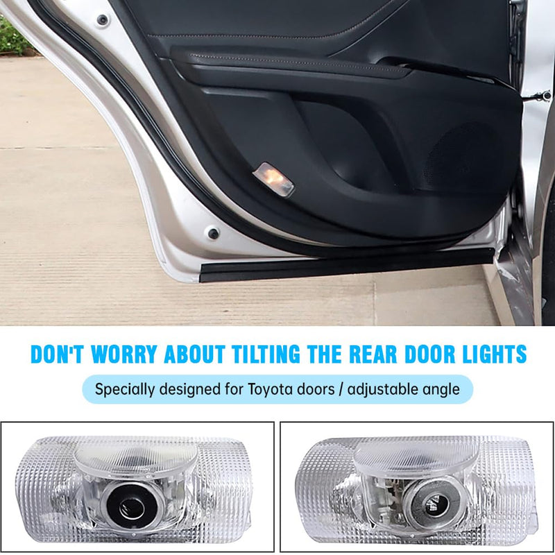 4 Pack LED Car Door Projector Courtesy Lights Ghost Shadow Welcome Lamp Accessories Compatible with Toyota 4Runner 2010-2022 2023 2024 2025 accessories 4run-ner