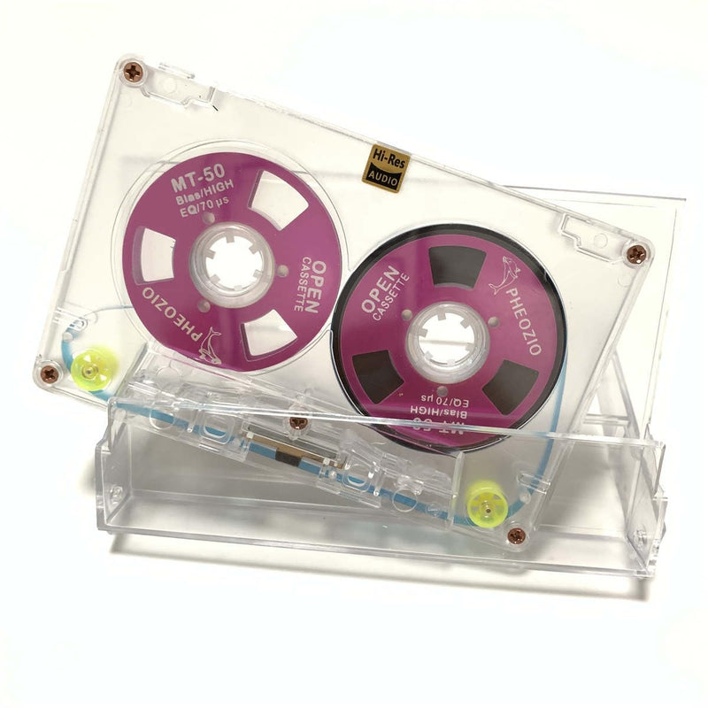 Reel to Reel Blank Audio Cassette Tape for Music Recording - Normal Bias Low Noise - 48 Minutes - Transparent Acrylic [ 5 Pack Blind Box Includes 5 of 54 Styles Tapes ] 5 Packs Blind Box