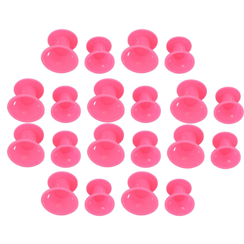 KIMISS 20Pcs Silicone Hair Rollers Set for Heatless Curls - Mushroom Shaped Hair Curlers for Women - Comfortable, Portable, and Easy to Use Care Tools in Rose Red