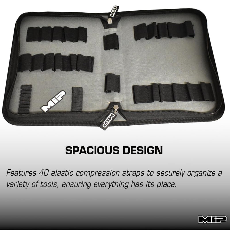 MIP 5210 RC Tool Bag 40 Pocket – Holds Hex & Nut Drivers and 1/4 Drive Bits, Precision Tools for RC Car Repair, RC Cars, Quadcopter, Helicopter, FPV Racing Drones