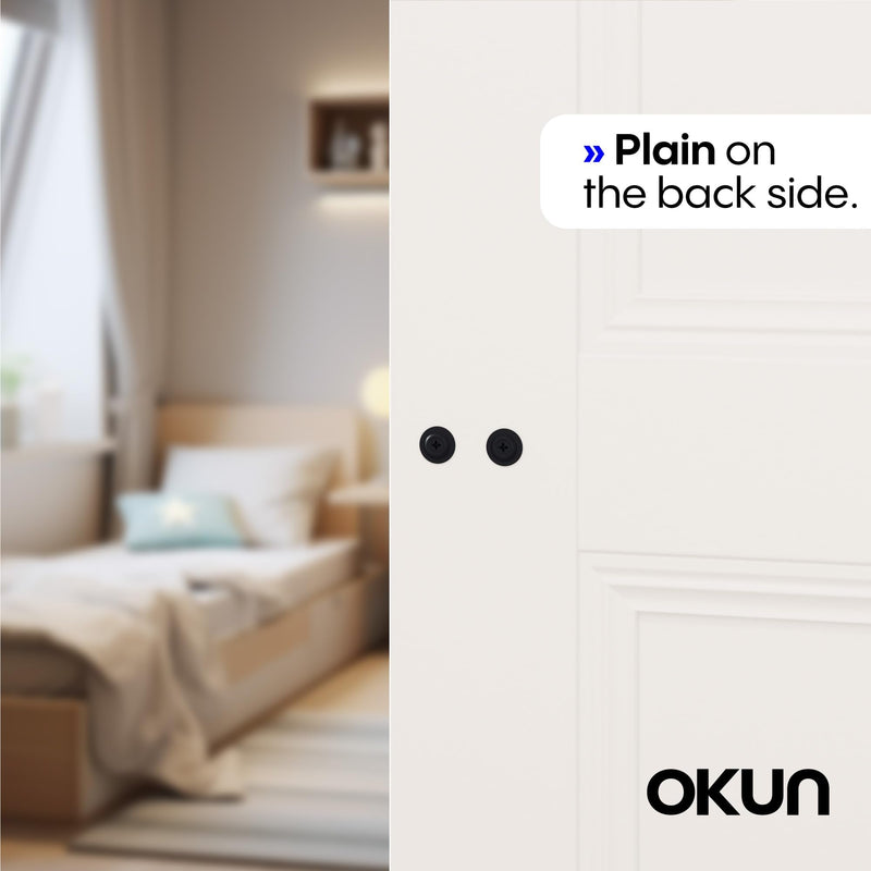 Okun Brio Dummy Door Handle, Matte Black Non-Turning Door Lever 1-Pack – Decorative Reversible Interior Handle for Closet, Pantry, Hallway & French Doors, Sleek Modern Design