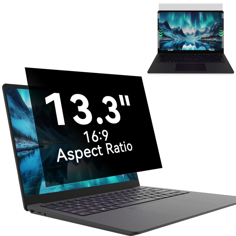 Laptop Privacy Screen 13.3 Inch, Laptop Screen Privacy Shield 16:9 Aspect Ratio Anti-Glare Blue Light Computer Monitor Protector,Removable 13in Filter for Lenovo HP Dell Acer Asus Thinkpad Envy Xps 13.3 Inch 16:9