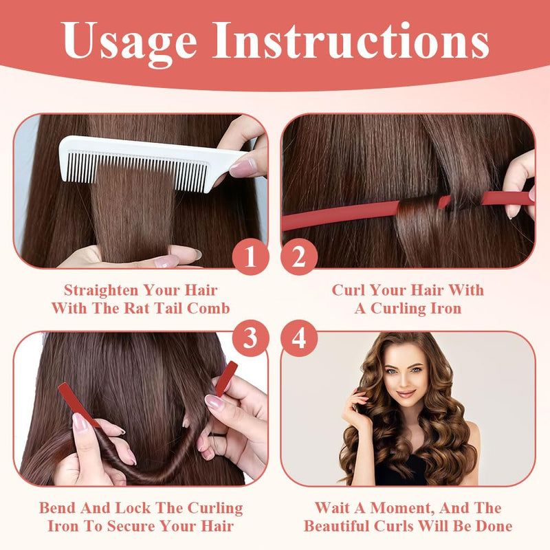 10 Pack Flexi Rods Curling Rods Heatless Curlers Foam Hair Rollers 1cm | diameter bendy rollers for loose waves and long hair. Soft foam design for overnight curls, travel and home styling Orange-red 1 count (Pack of 10)