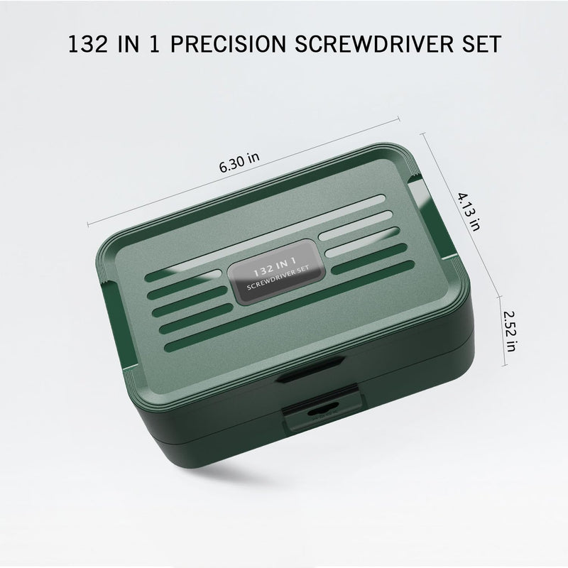 Mini Precision Screwdriver Set with Color-coded Identification, 132 in 1 Micro Magnetic Repair Tool Kits with Storage Box, 108 Bits,Small Manual Screw Driver Toolkits for iPhone/Mac/iPad/Table Green