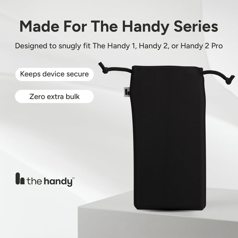 The Handy | Pouch Storage Bag Drawstring Velvet Protective Travel Case | Soft-lined interior guards against dust and scratches, discreet cinch-top closure, and a compact, easy-to-store design.