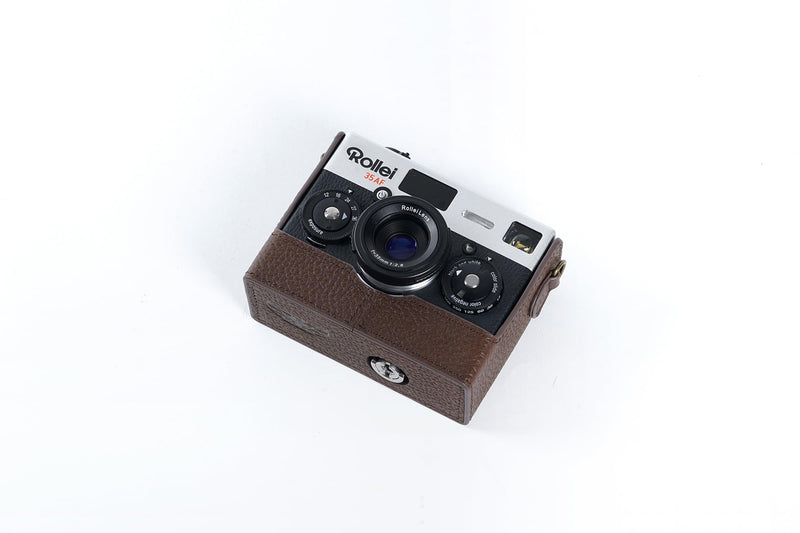 35AF Case, BMAOLLONGB Handmade Genuine Real Leather Half Camera Case Bag Cover for Rollei 35AF with Lens Cover (Coffee) Coffee