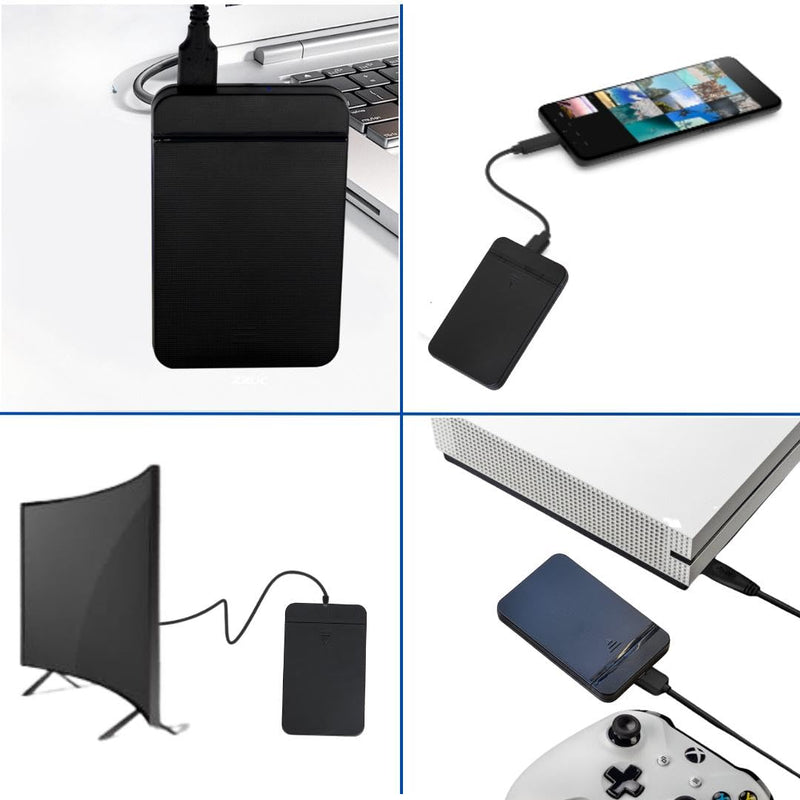 Portable 500GB External Hard Drive HDD — USB 3.0 & USB C for PC, Mac, PlayStation, Phone (Andriod and iPhone 15/16) & Xbox - Ultra Fast
