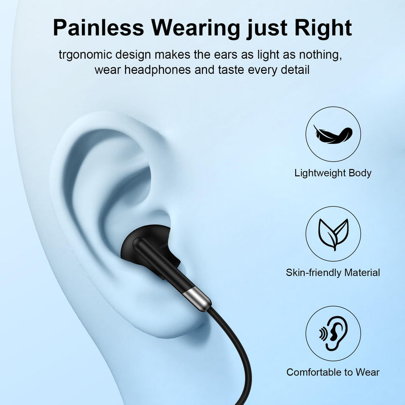3.5mm Wired Headphones for Moto G Stylus 5G/G Power/G Play 2024 2025 2026 | G 5G 2026,G84,G17,G56, Computer Laptop Headphones 3.5mm Wired Earbuds Earphones for 3.5 MM Jack Ear Buds for Computer Laptop Black
