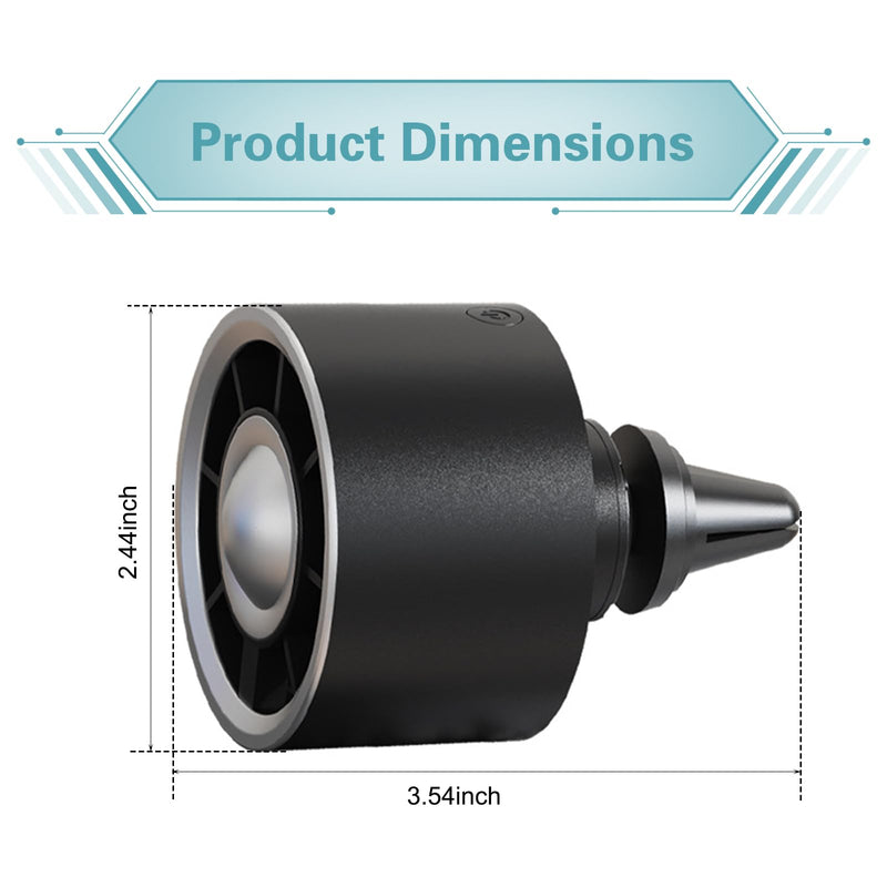 Car Vent Fans, Portable USB Mini Automatic Fan with Cool Lighting, Three-speed Blower with Adjustable Clip, Universal for Most Cars, Trucks, SUVs (Black) 1 PC Black