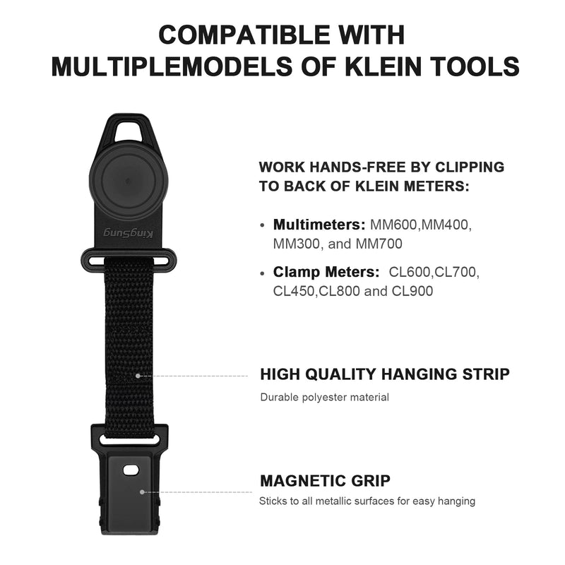 2 Pack Magnetic Multimeter Hanger Strap Works Compatible with Klein Tool Meters MM400,MM300, CL600, CL700, CL800, CL900,MM600, MM700 2 Pack Style E