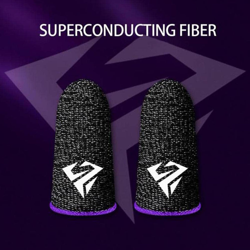 1Pair Finger Sleeves for Gaming,Thumb Sleeves Mobile Gaming Finger Protector,Anti-Slip Sweatproof Ultra-Thin 0.7mm Touch Screen Gloves Fingertip Cover for Mobile Game Gamin-g Thumb 2Pcs purple