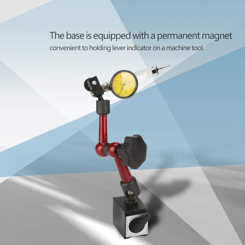 AUNMAS Dial Indicator Magnetic Base Holder Kit, Strong On/Off Switch Magnet Stand with Fine Adjustment and Flexible Arm for Lever Test Indicator