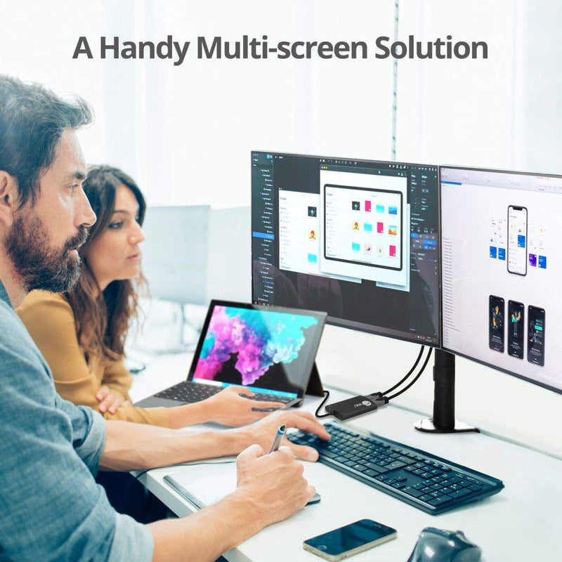 SIIG 2-Port Mini DisplayPort 1.2 to 2 HDMI MST Hub Video Splitter, DisplayPort Daisy Chain Monitor, Not for MacOS, TAA Compliant (CE-DP0L11-S1) 2x HDMI