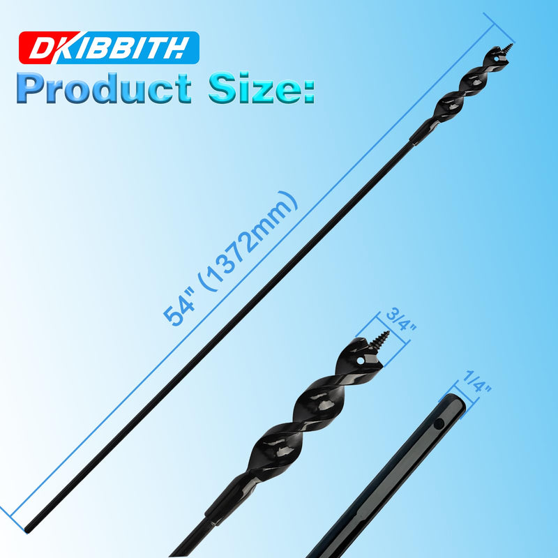 Flexible Installer Drill Bit for Pulling Wires Through Walls Ceilings and Sidewalks, 54-Inch Long, 3/4-Inch Auger with a Fish Eye Hole and Screw Point, 1/4" 3-Flat Anti-Slip Shank. 3/4” 54”