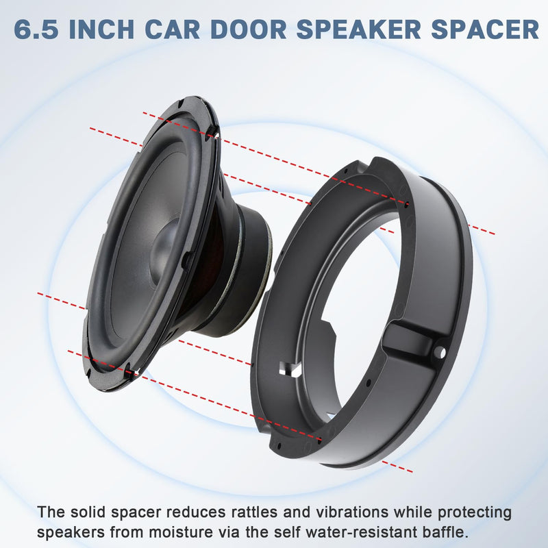 6.5 Door Speaker Adapter Install Kit for Volkswagen | Solid Speaker Ring Spacer Water-proof Mount Bracket Compatible with Volkswagen Passat Jetta Golf Beetle GTI Touareg 1999-2017