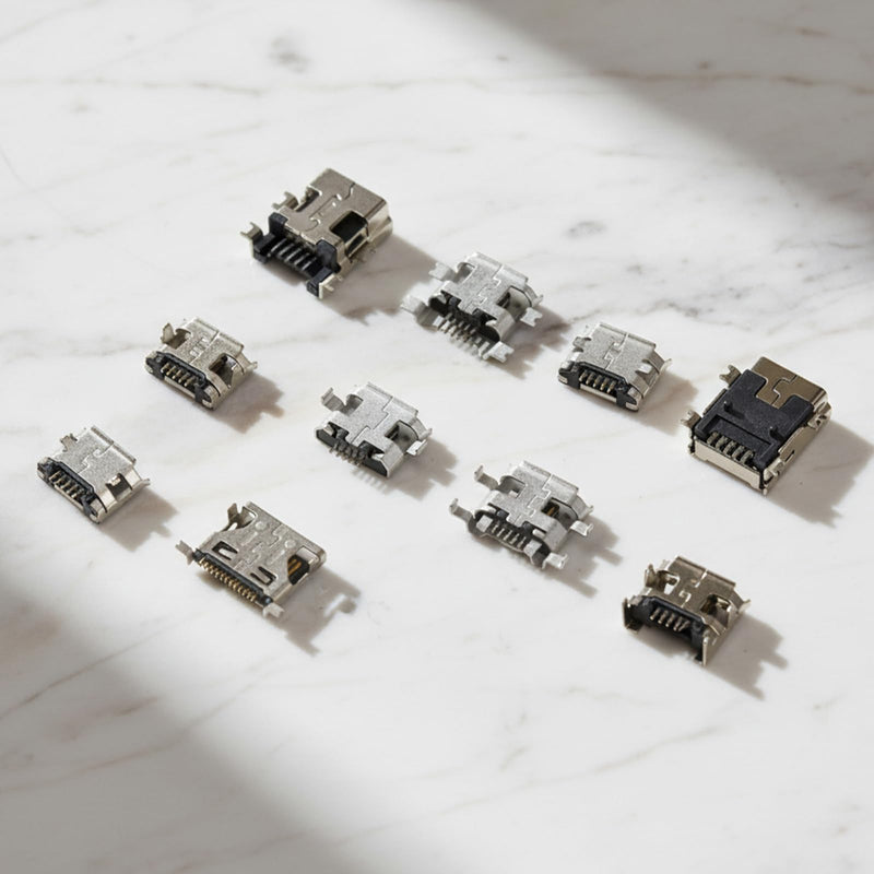 USB C Connector, 50Pcs 10 Models USB C Charger Port Replacement Female Socket Solder Receptacle Adapter for Mobile Phone & Other Product Repair