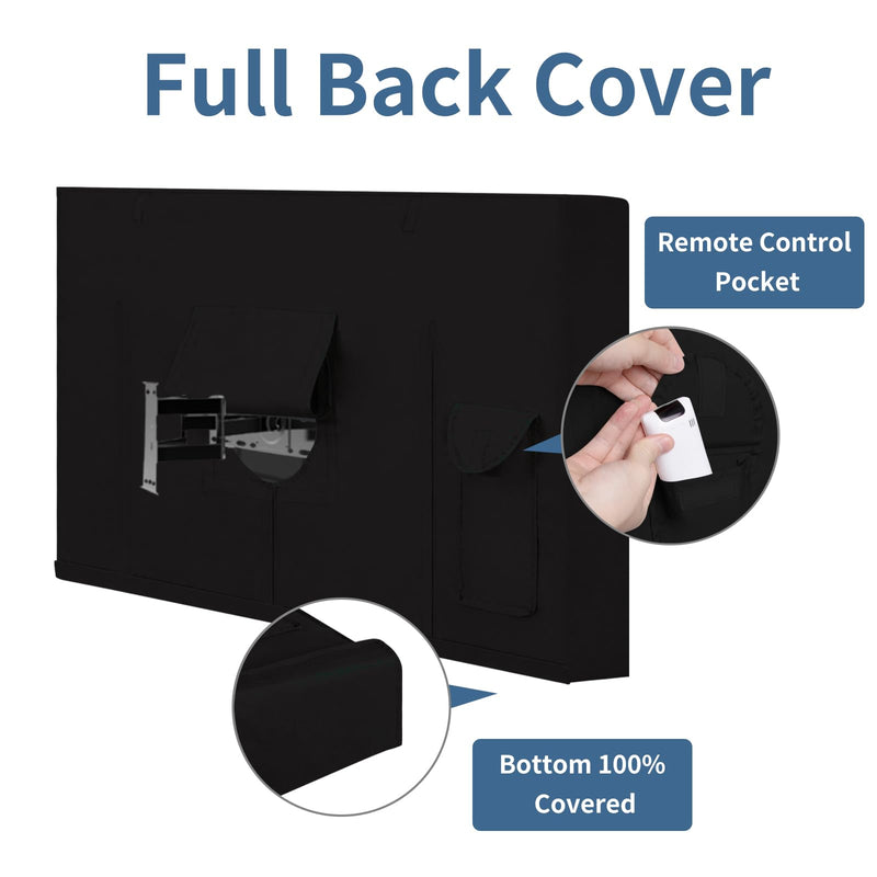 Easy-Going Outdoor TV Cover with Roll Up Front Flat for 40-43 inch, Waterproof and Weatherproof TV Cover for Flat Screen TV, Black 40-43 inches