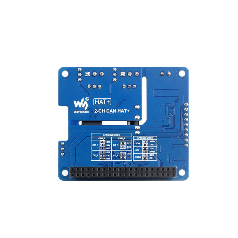 2-Channel Isolated CAN Bus Expansion HAT for Raspberry Pi 5/4B/3B/2B/Zero/Zero W/Zero WH/Jetson Nano 2-CH CAN HAT+ Stackable Design for Expanding Multiple CAN Channel