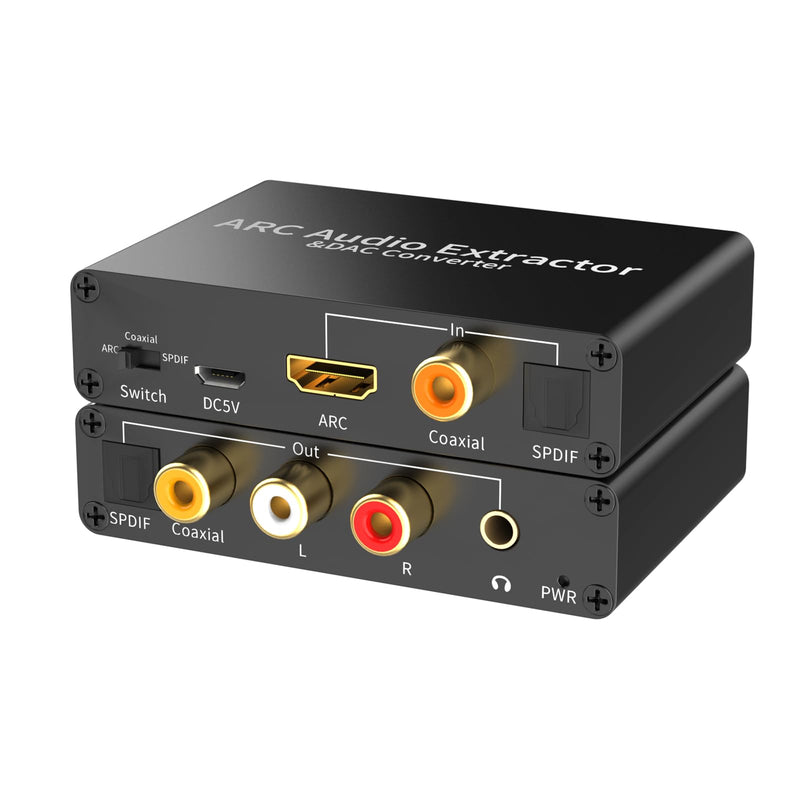  [AUSTRALIA] - HDMI ARC Audio Extractor, 192KHz DAC Audio Converter, Digital to Analog Converter for PS3 PS4 HDTV DVD Home Cinema Systems, HDMI ARC/Optical/Coaxial Input, SPDIF/Optical/RCA/3.5mm Stereo Output