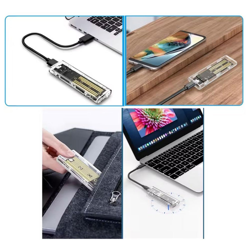 M.2 NGFF SATA SSD Enclosure, High-Speed to USB Type C Enclosure with 5Gbps, Compatibility for SSD SATA,Come with C to A Cable