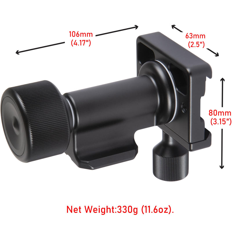 Monopod Gimbal Head – Side Saddle Speed Tilt with Arca-Swiss Dovetail Quick Release Plate | Supports Medium & Telephoto Lenses | Max Load 100lbs