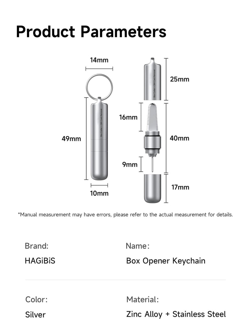 SIM Card Ejector Tray Removal Tool with Box Cutter, 2 in 1 EDC Portable Keychain Eject Pins Reset Needle Package Opener for iPhone Android Office and Home Use (CP03) CP03