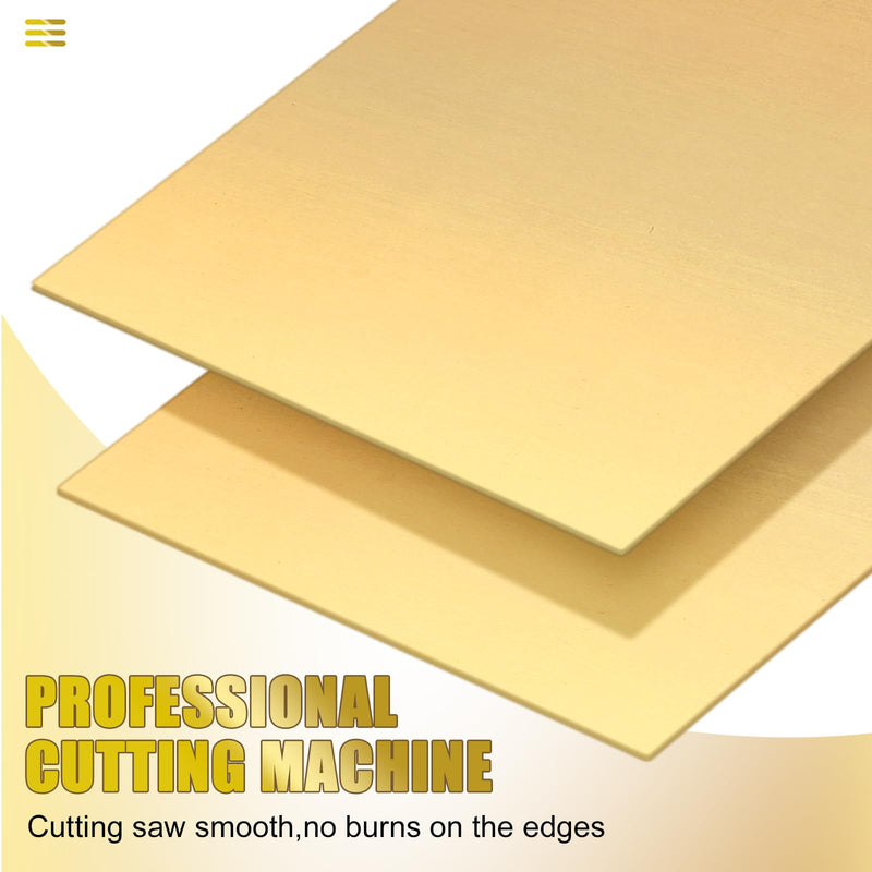 Yaocom 4 Pieces Brass Sheet 6" x 12", 22 Gauge(0.6mm) Thickness Brass Plates for Engraving Crafting Carving DIY Film Attached Thin Metal Sheets