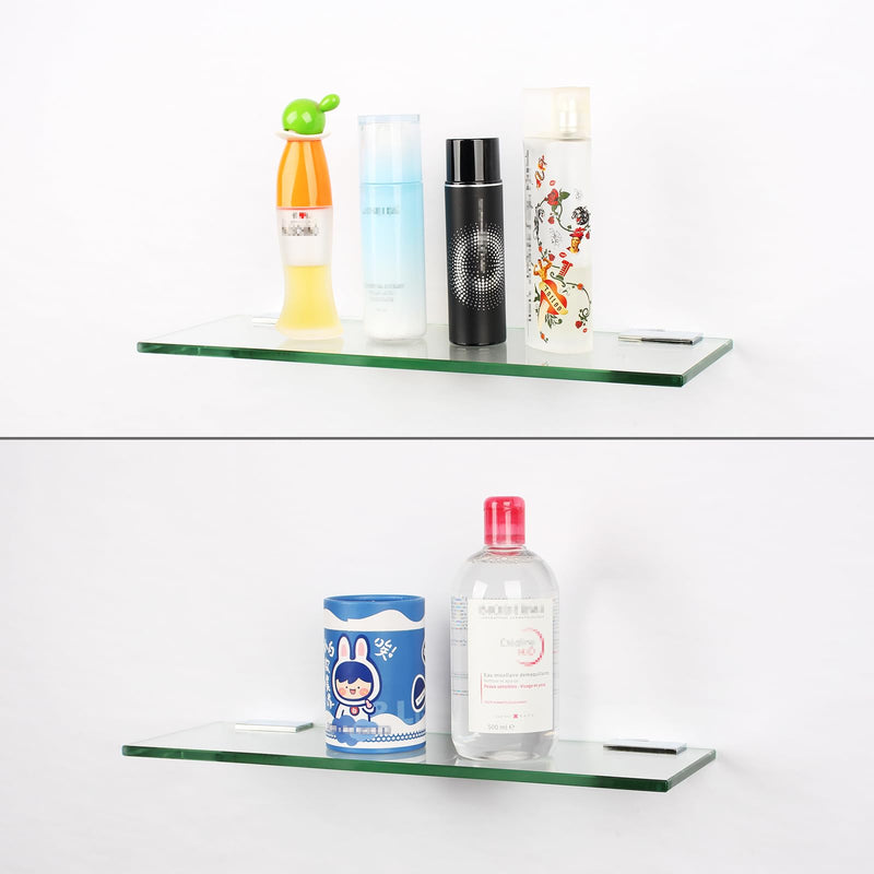 Glass Shelf Brackets Zinc Alloy Glass Clamps for 1/2 Inch（1/2inch 8pcs） | Solid zinc alloy anti-rust structure, glossy polished chrome finish, secure support for 1/2 inch thick glass shelves 1/2 inch 8pcs