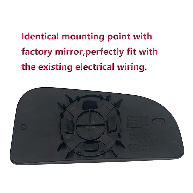 68067731AA Passenger Side Mirror Tow Lower Glass Replacement For 2010-2020 Dodge Ram 1500 2500 3500 4500 5500 - For Ram 1500 2500 3500 4500 5500 Side Tow Mirror Glass With Rear Holder Passenger Side (Right)