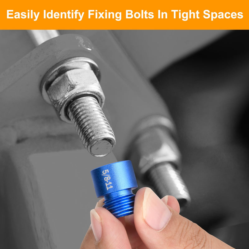 66 Pcs Nut and Bolt Thread Checker - 34 Standard & 32 Metric, Detachable Bolt Size Finder Tool, Screw and Nut Identifier Thread Gauge Especially for Tight Spaces 66 Thread Checker with Toolbox