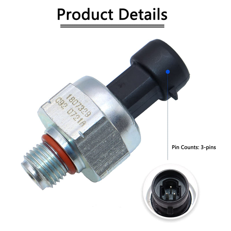 7.3 ICP Injection Control Pressure Sensor & Pigtail Kit Compatible with Ford Powerstroke 7.3L Diesel ICP102 1807329C92 F6TZ-9F838-A F4TZ9F838A F6TZ9F838A CM5227 112841