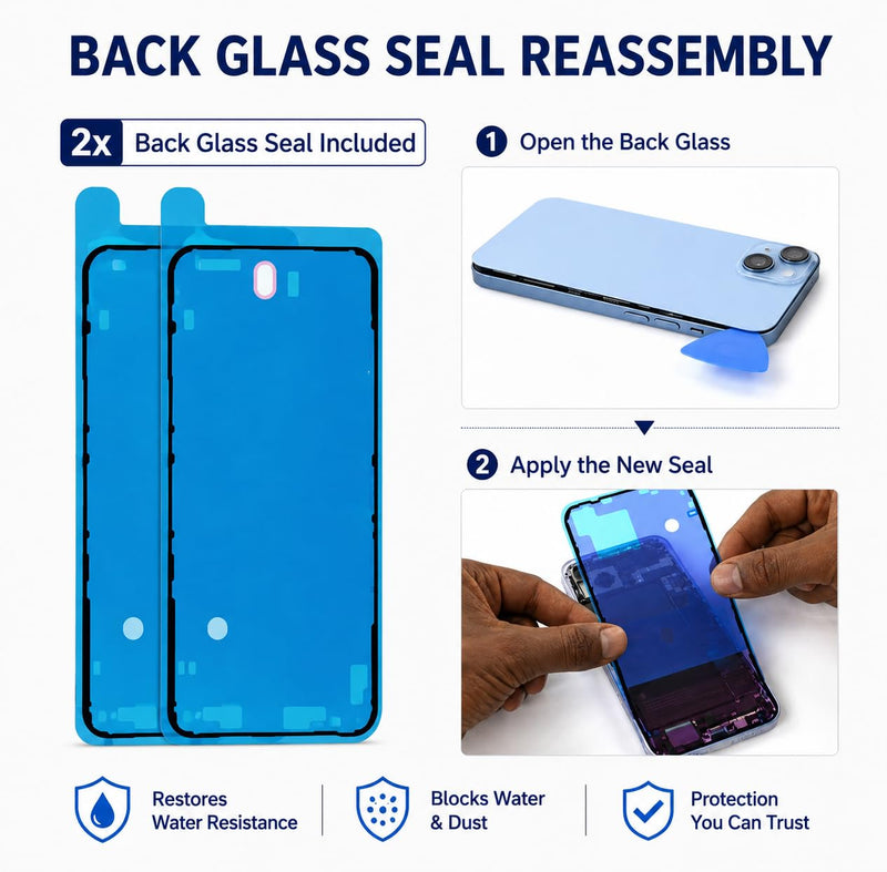 Loud Speaker Replacement for iPhone 14 - Ringer Buzzer Assembly with Back Glass Seal Adhesives & Dust Meshes - Compatible with A2649 A2881 A2882 A2883 A2884