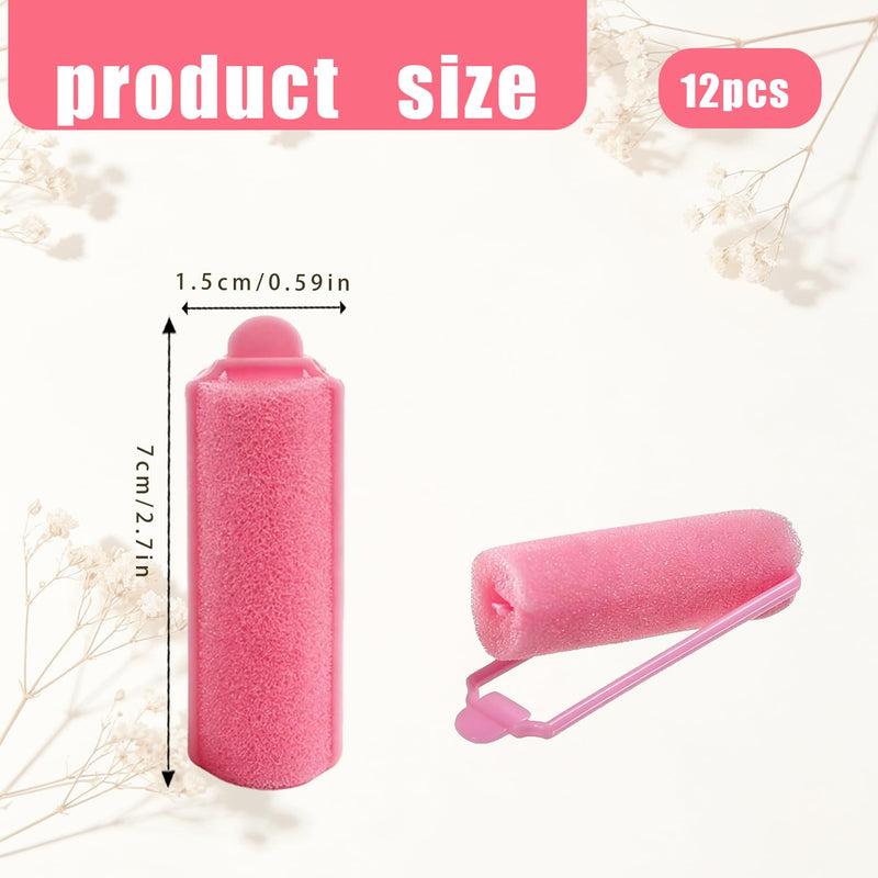 12pcs Foam Rollers Hair Soft Sponge Curlers for Sleeping Overnight | Large Small Sizes Comfortable and Easy Flexible for Volume Heatless Diy Foam Roller Hair Styling Tools for Home Salon Women