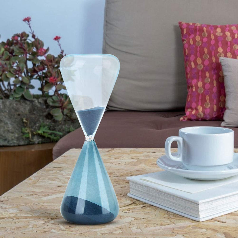 Mumusuki Hourglass Clock Blue Sand Timer, Innovative Cone Shape Unique Sand Clock Timer Glass Birthday Gift Office Kitchen Decor Table Ornament(M) M