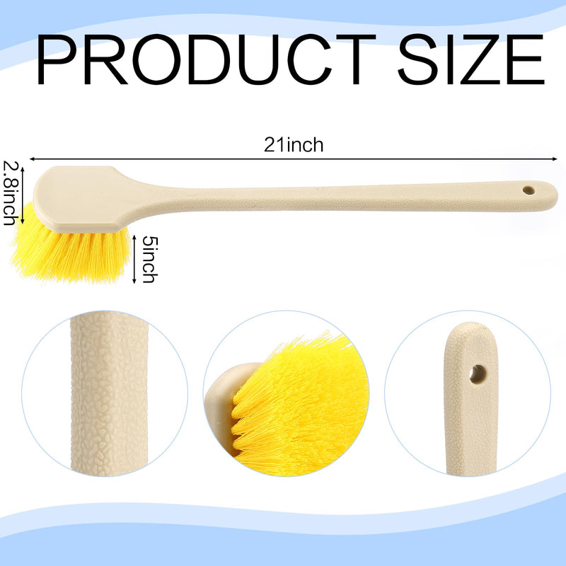 Lounsweer 3 Pack Acid Brushes 20 Inch Professional Scrub Brush with Long Handle Cleaning Tools for Auto Wheels, Mortar, Concrete, Boat