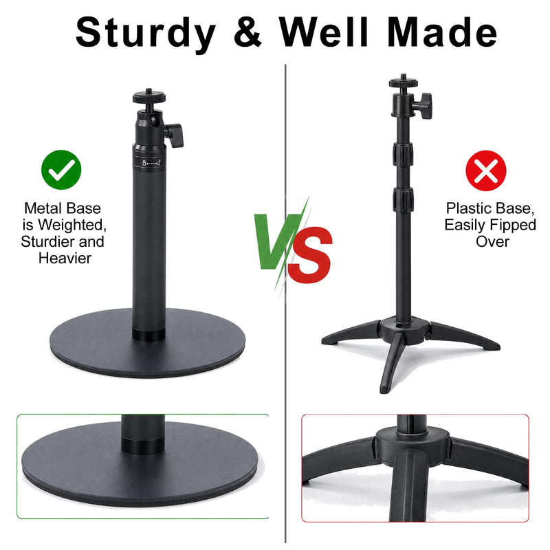 Webcam Stand for Desk, 28" Telescopic Tripod with Phone Holder, Desktop Webcam Mount Compatible with Logitech Webcam C922 C930e C920S C920 C615 C960 C920x BRIO 4K NexiGo N60, 1/4'' Thread