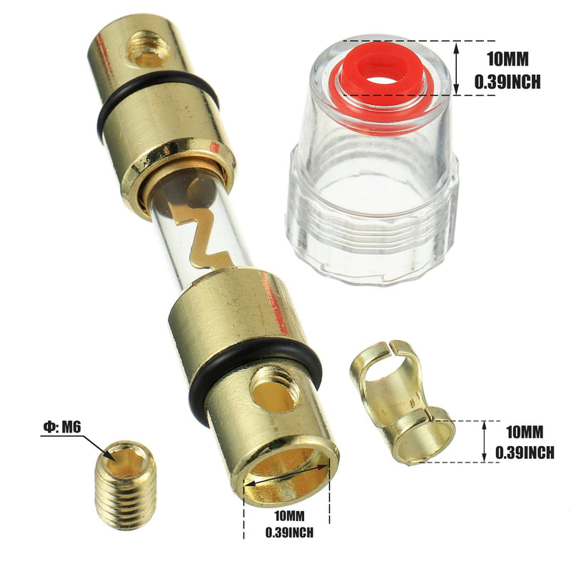 BOJACK 4-8 Gauge AWG in-line 100A AGU Fuse Holder with 100 Amp AGU Fuses for Car Audio, Alarm, Amplifier, Compressors, Waterproof Inline Fuse Holders (100A)