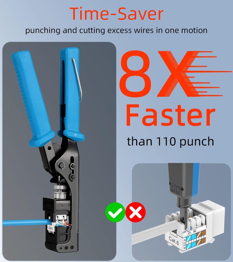 Rapink Speed Keystone Jack Tool for 90 Degree RJ45 Keystone, Ethernet Keystone Punch Down Tool for Time-saver and Effort-saver, Cat 6 Punch Down Tool Finger-hurt-free (Only for Rapink Keystone)