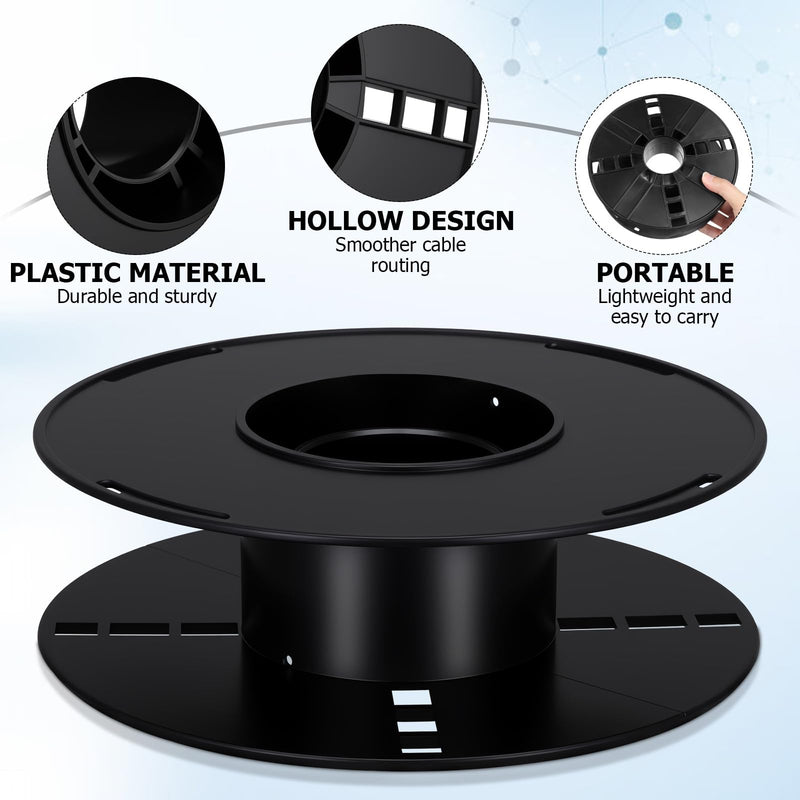 VILLCASE 1kg Cord Storage Reel Empty Plastic Spool, Wire Cable Storage | Compact Portable Design, Strong Plastic Construction, Fits All Cables and Leads, Black