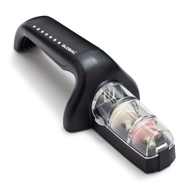 Global 2-Stage Handheld Knife Sharpener, Stainless Steel
