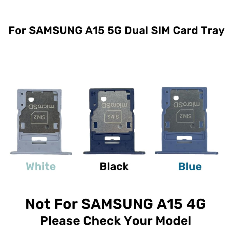  [AUSTRALIA] - Galaxy A15 5G Dual SIM Card Tray Slot Holder Replacement for Samsung Galaxy A15 5G SM-A156M/DSN 6.5 inch with Sim Card Tray Open Eject Pin and SD Card Tray (Black) Black