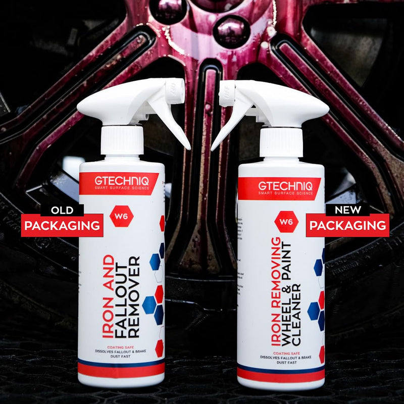 Gtechniq W6 Iron Removing Wheel & Paint Cleaner for Cars, Brake Dust Remover, Degreaser and Alloy Wheel Cleaner for Wheels, Rims and Paintwork, Safe on Coatings - 500ml 17 fl oz (Pack of 1) Single