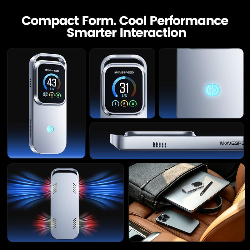 MOVE SPEED AC10 Smart Touchscreen SSD Enclosure, 10Gbps USB-C M.2 SSD Case with Real-Time Speed, Temperature, Charging Power Display, Touch Lock, 100W PD, Up to 8TB, Supports 2230/2242/2260/2280 SSD