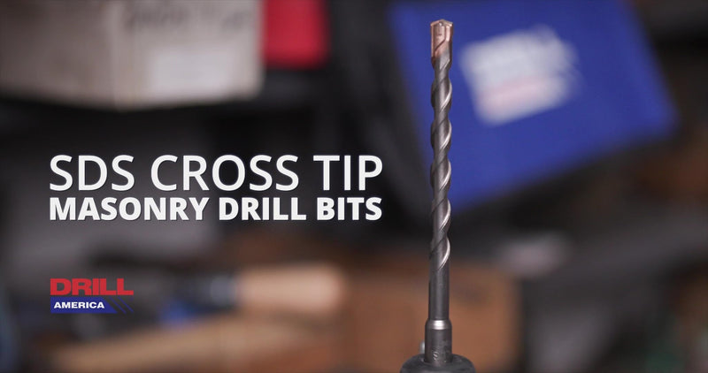 Drill America 7/8" x 10" SDS Cross Tip Hammer Drill Bit, SDS4F Series 7/8" x 10"