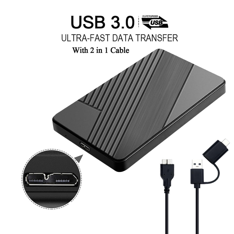 HWAYO Ultra Slim Portable External Hard Drive USB 3.0 HDD Storage for PC, Mac, Laptop, Desktop, Chromebook, PS4, Xbox one (120GB) 120GB