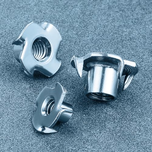 T-Nuts M8x11 (50 pcs), zinc Plated Steel, for Wood, Climbing Holds and cabinets M8