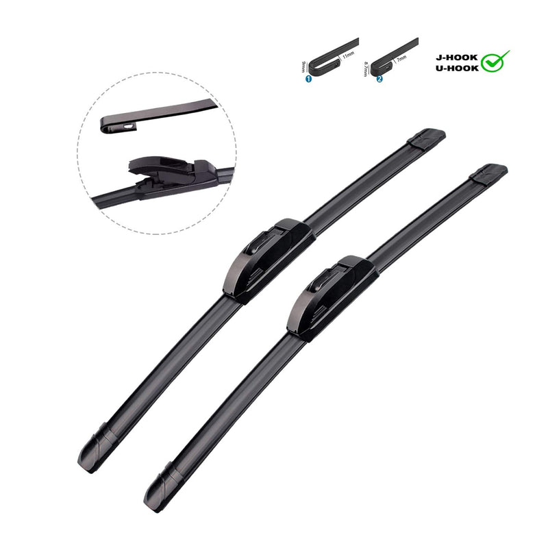 QUALITY 26in + 18in Premium All-Season Windshield Wiper Blades for Original Equipment Replacement(Set of 2) 26"+18"(Pair for Front Windshield)